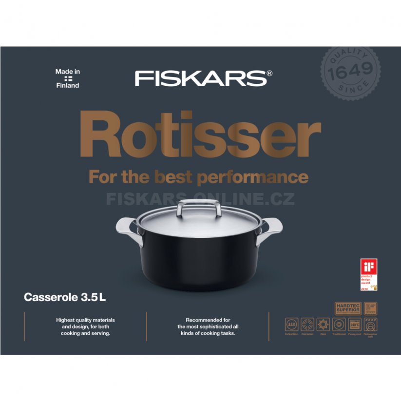 Hrnec Fiskars Rotisser s poklicí 3,5 litru