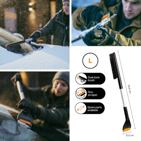 Škrabka na led se smetáčkem Fiskars Plus 76 cm