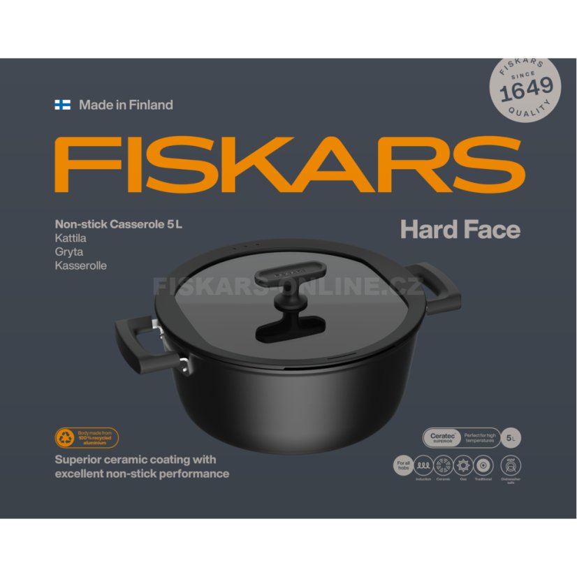 Hrnec Fiskars Hard Face 5,0 l