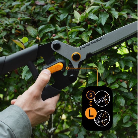 Nůžky na živý plot Fiskars DualAction HSX96