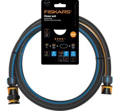 Sada zavlažovací hadice Fiskars 1/2" 1,8m, odolnost Q4 + spojky