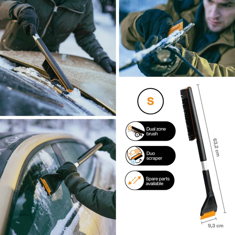 Škrabka na led se smetáčkem Fiskars Plus 63 cm