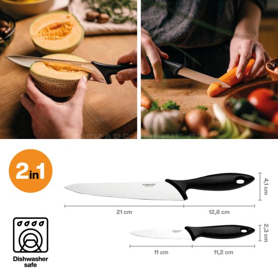 Fiskars Essential kuchárska sada nožov