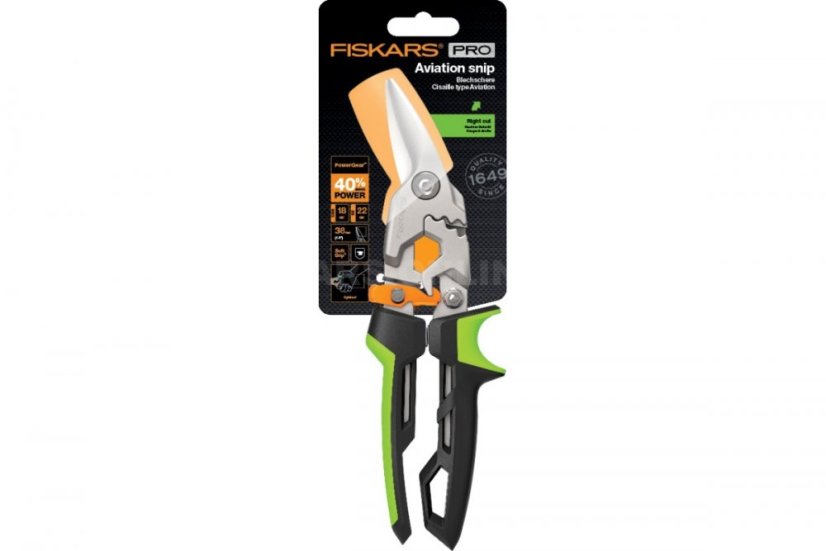 Převodové nůžky na plech Fiskars PowerGear pravé