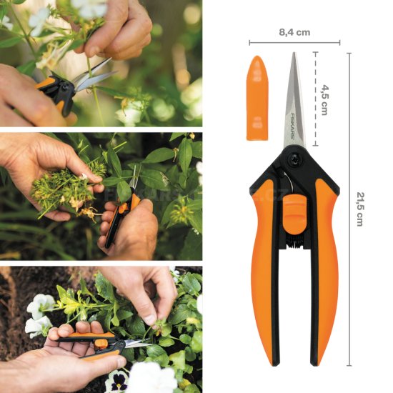Prostříhavací špičaté zahradní nůžky Fiskars Solid SP130