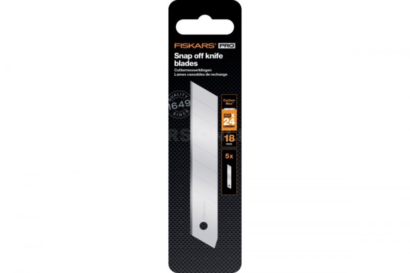 Fiskars CarboMax břity pro odlamovací nůž 18 mm, 5 ks