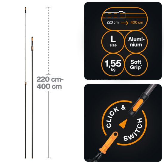 Teleskopická násada Fiskars OneClick L