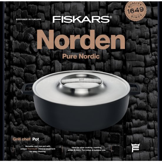 Grilovací litinový hrnec Fiskars Chef