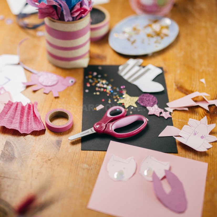 Nůžky pro děti od 6 let se třpytkami růžové