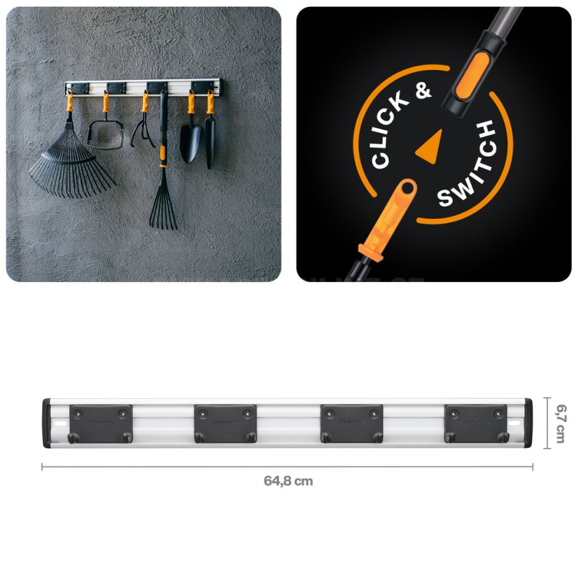 Držák na zahradní nářadí Fiskars