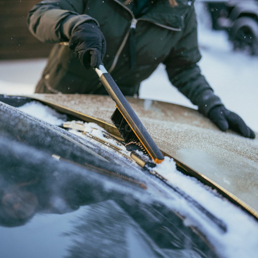 Škrabka na led se smetáčkem Fiskars Plus 63 cm
