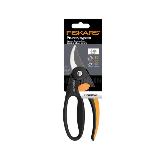 Dvojčepeľové záhradné nožnice FingerLoop Fiskars P44