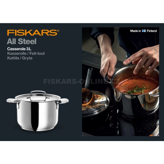 Hrniec Fiskars All Steel s pokrievkou 3,0 l