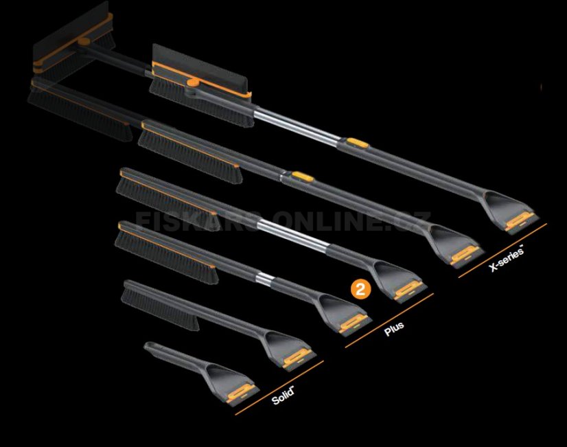Škrabka na led se smetáčkem Fiskars Plus 63 cm