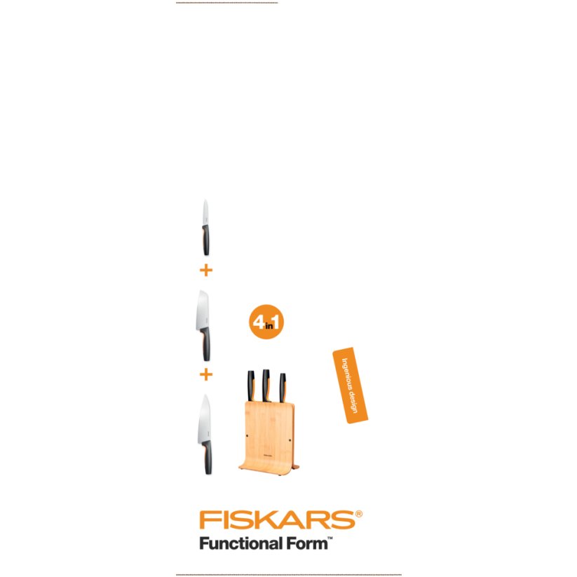 Bambusový blok se třemi noži Fiskars Functional Form™