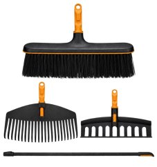 Sada nářadí Fiskars OneClick, násada, koště, hrábě