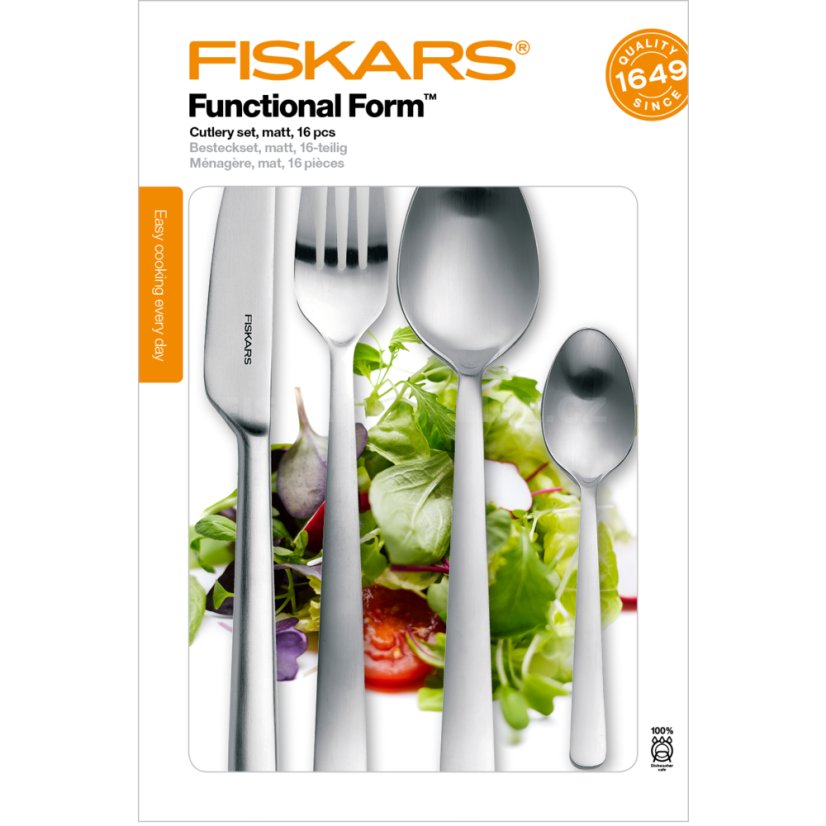 Matná souprava příborů Fiskars 16 ks