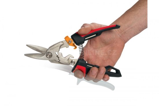 Prevodové nožnice na plech Fiskars PowerGear ľavé