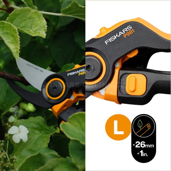 Dvojčepeľové záhradné nožnice Fiskars DualAction P981