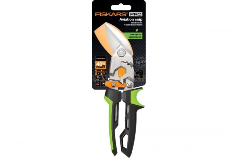 Převodové nůžky na plech PowerGear, offsetové pravé