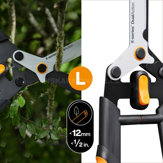 Nůžky na živý plot Fiskars DualAction HSX96