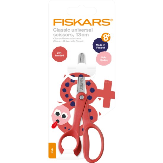 Detské nožnice pre ľavákov Fiskars, červené