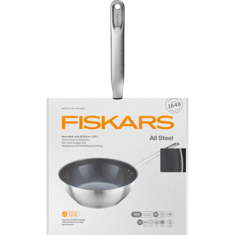 Wok pánev Fiskars All Steel