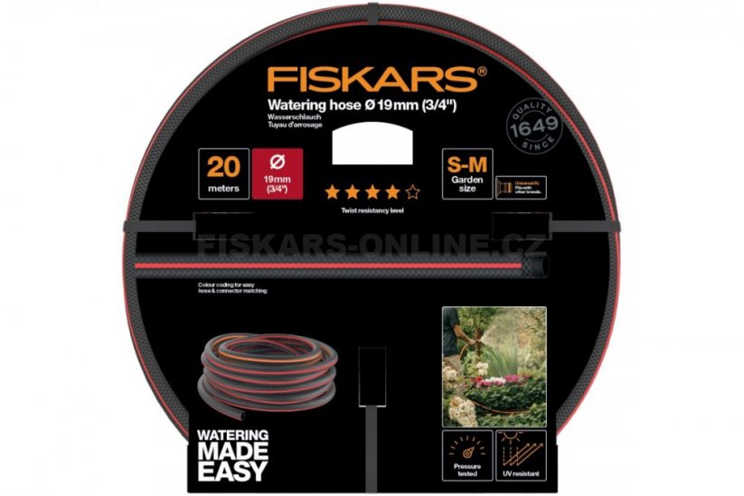 Zavlažovací hadice Fiskars 3/4" 20m, odolnost Q4