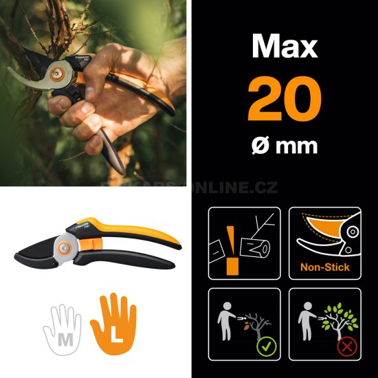 Jednočepeľové záhradné nožnice Fiskars Solid P361
