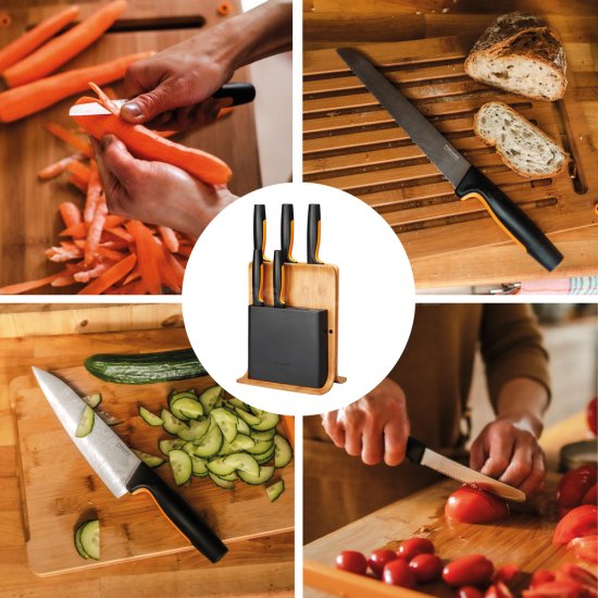 Bambusový blok s pěti noži Fiskars Functional Form™
