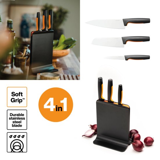 Plastový blok s tromi nožmi Fiskars Functional Form™