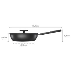 Pánev s pokličkou Fiskars Hard Face 24 cm