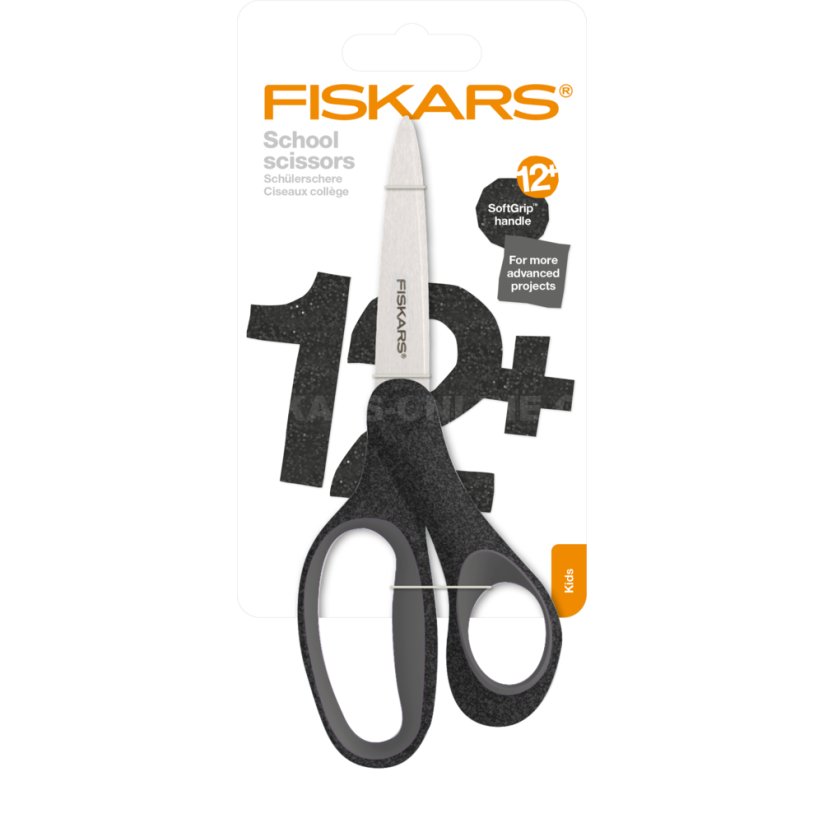 Školní nůžky Fiskars 18 cm (12+), třpytivě černá
