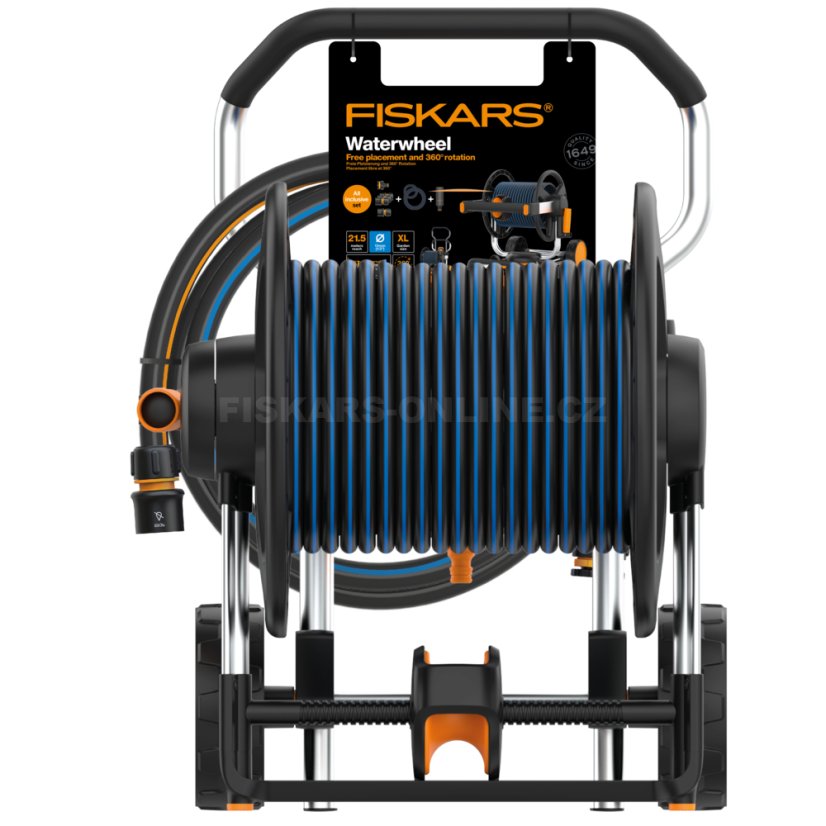 Zavlažovací buben Fiskars Waterwheel XL manuální s kolečky