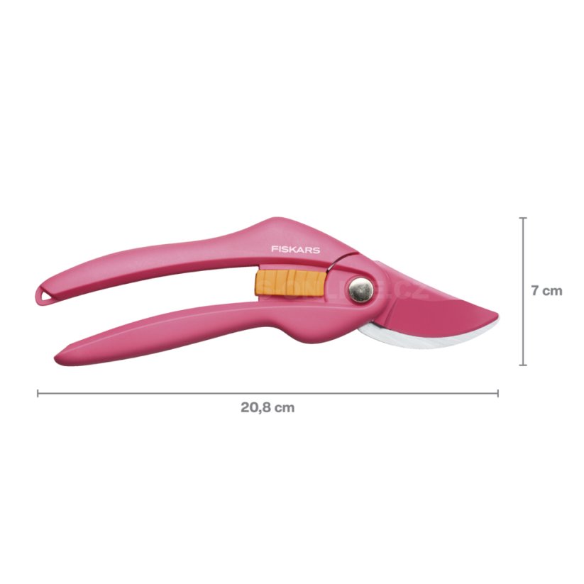 Dvoučepelové zahradní nůžky Fiskars P26 červené
