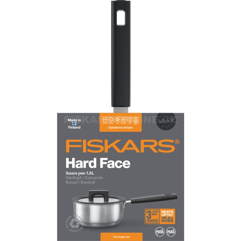 Rendlík s pokličkou Fiskars Hard Face ocel 1,8l 1052239