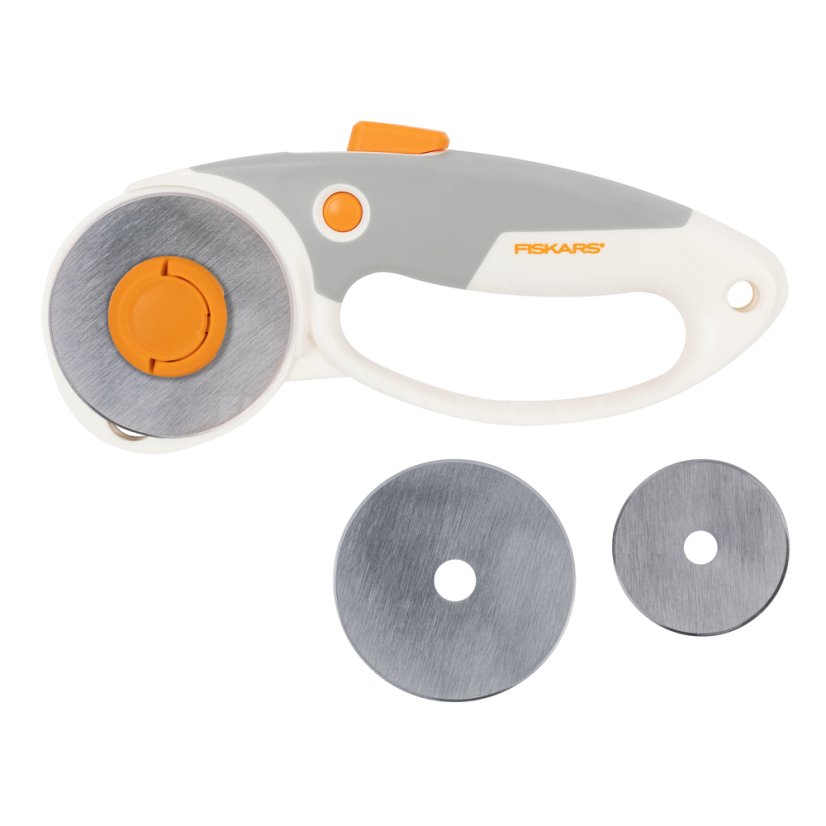 Řezací kolečko na látku Fiskars, dvě čepele 45 a 60 mm