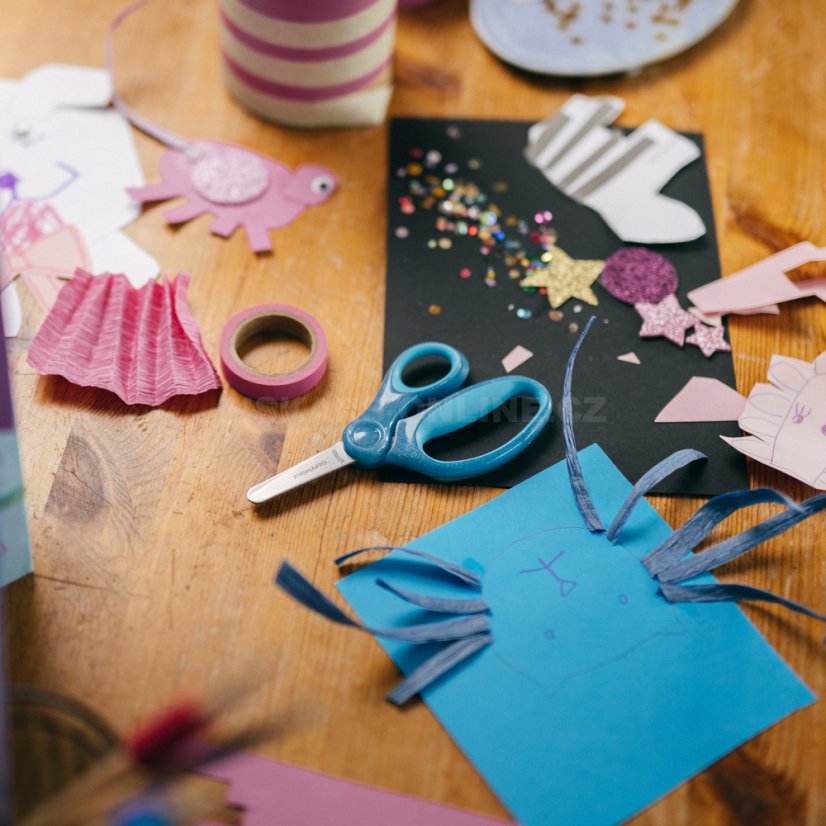 Nůžky pro děti od 6 let se třpytkami modré