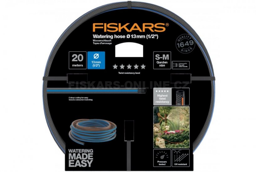 Zavlažovací hadice Fiskars 1/2" 20m, odolnost Q5