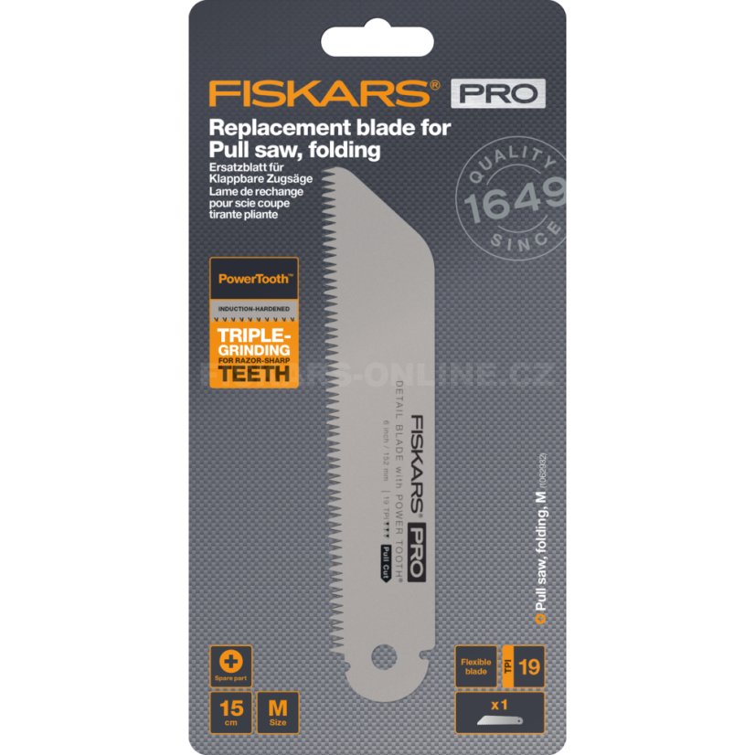 List Fiskars 1062942 pro pilu na dřevo 150 mm
