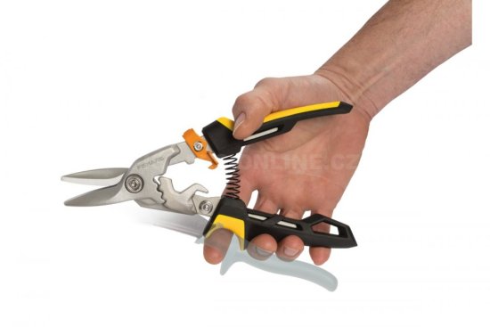 Priame prevodové nožnice na plech Fiskars PowerGear