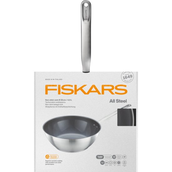 Wok pánev Fiskars All Steel