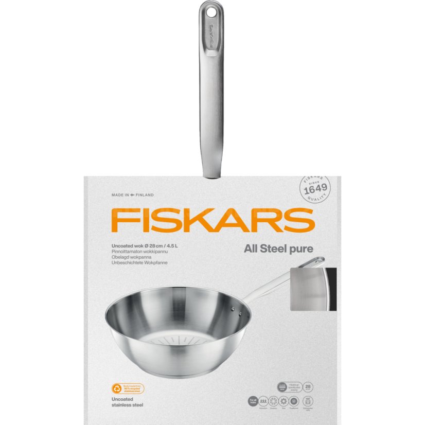 Wok pánev Fiskars All Steel Pure 28 cm