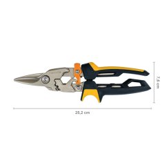 Prevodové nožnice na plech Fiskars PowerGear priame