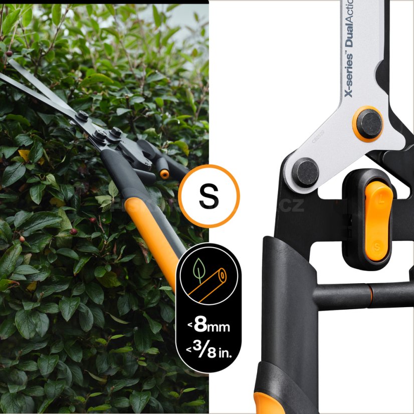 Nůžky na živý plot Fiskars DualAction HSX96