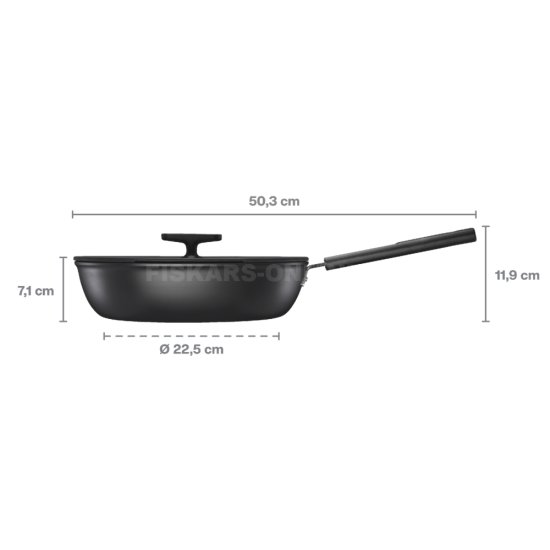 Pánev s pokličkou Fiskars Hard Face 28 cm