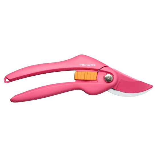 Dvojčepeľové záhradné nožnice Fiskars P26 červené