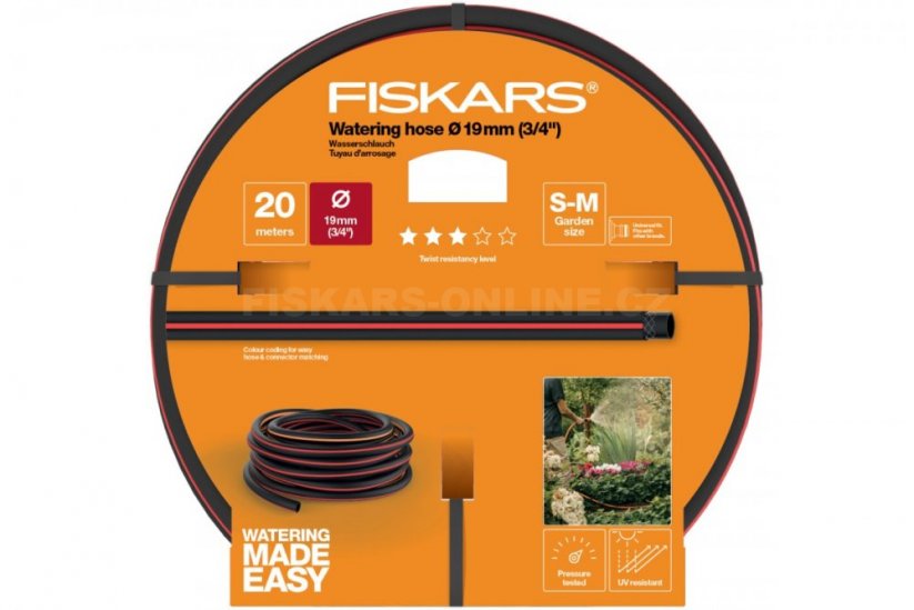 Zavlažovací hadice Fiskars 3/4" 20m, odolnost Q3