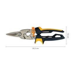 Priame prevodové nožnice na plech Fiskars PowerGear