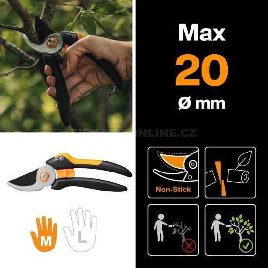 Dvoučepelové zahradní nůžky Fiskars Solid P321